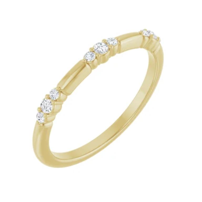 His 9-Stone Diamond Wedding Band in Gold (Available in Yellow/ White/ Rose  Gold)